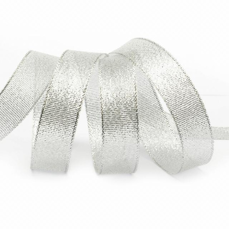Лента парчовая 20мм с люрексом СЕРЕБРО 22,85м