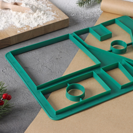 Форма для вырезания печенья новогодняя Доляна ПРЯНИЧНЫЙ ДОМИК 28х19 см