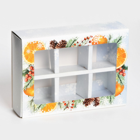 Коробка на 6 конфет ВРЕМЯ ЧУДЕС 13,7х9,8х3,8см