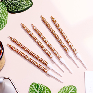 Свечи в торт Витые ШАМПАНЬ 11см 6 штук