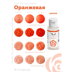 Гелевый краситель ТОП ДЕКОР Оранжевый 171 30 грамм