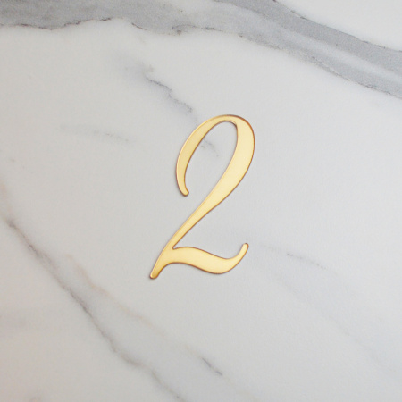 Топпер акриловый зеркальный ЦИФРА 2 золото БЕНТО (без держателя)