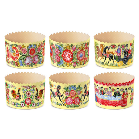 Форма "Кулич" D124мм Н100мм ГОРОДЕЦ 400-450 грамм (10 штук)