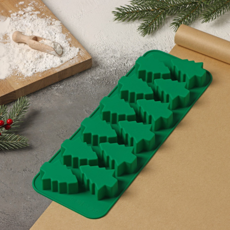 Форма силиконовая ЕЛОЧКА 12 ячеек 