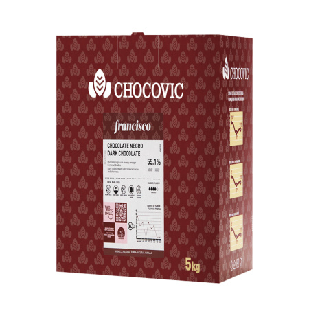 Шоколадная масса CHOCOVIC "Francisco" темная 55,1% 1,5кг