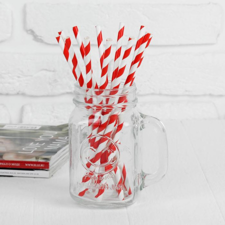 Трубочки "Спираль" красно/белые 12 штук Трубочки "Спираль" красно/белые 12 штук