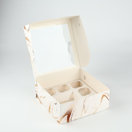 Коробка для БЕНТО+5 капкейков ДЛЯ ТЕБЯ 25х25х10см