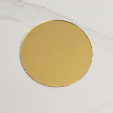 Топпер акриловый зеркальный КРУГ Зеркало 8см золото