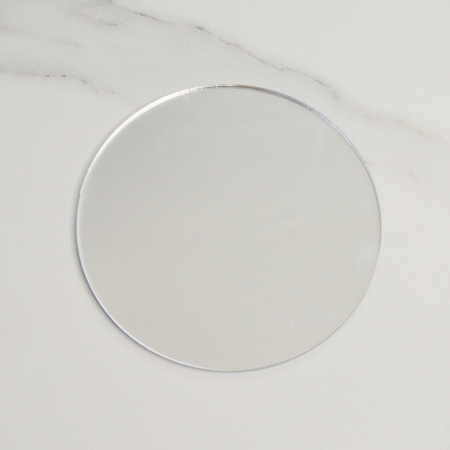 Топпер акриловый зеркальный КРУГ Зеркало 8см серебро Топпер акриловый зеркальный КРУГ Зеркало 8см серебро