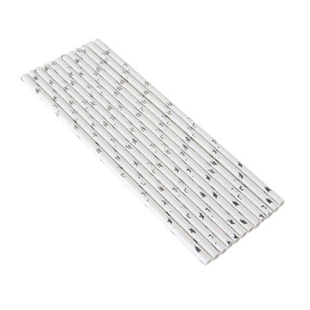 Трубочки "Звезды" белые/серебро 12 штук Трубочки "Звезды" белые/серебро 12 штук