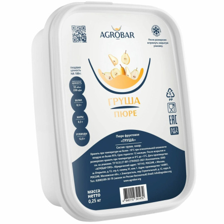 Пюре Агробар Груша 250 грамм