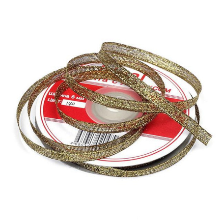 Лента парчовая 0,6см с люрексом ЗОЛОТО с ЧЕРНЫМ 22,85м Лента парчовая 0,6см с люрексом ЗОЛОТО с ЧЕРНЫМ 22,85м
