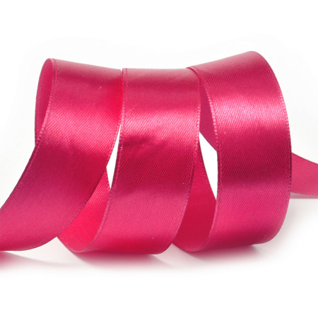 Лента атласная 2см малиновая (катушка 27,4м) 3081