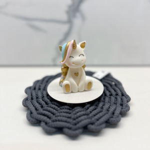 Фигурка из шоколадной глазури ЕДИНОРОЖКА розово-голубая-золото