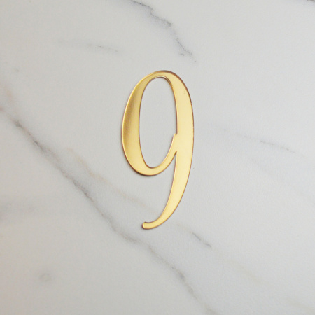 Топпер акриловый зеркальный ЦИФРА 9 золото БЕНТО (без держателя)