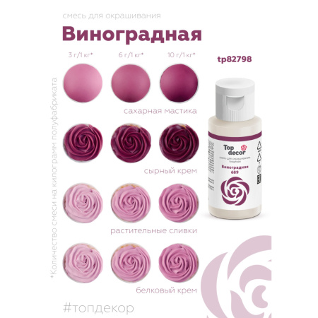 Гелевый краситель ТОП ДЕКОР Виноградный 689 30 грамм