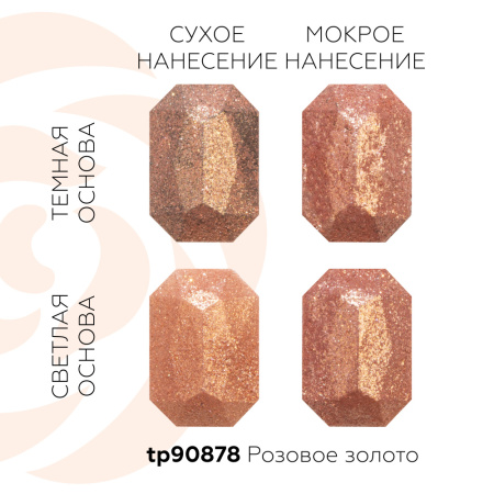 Сухие пищевые блестки РОЗОВОЕ ЗОЛОТО F8026, 5 грамм