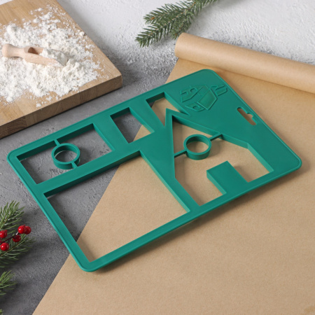 Форма для вырезания печенья новогодняя Доляна ПРЯНИЧНЫЙ ДОМИК 28х19 см