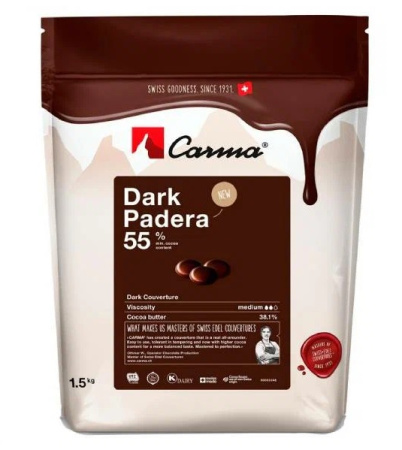 Темный шоколад CARMA в монетах Dark Padera 55% какао 1,5кг