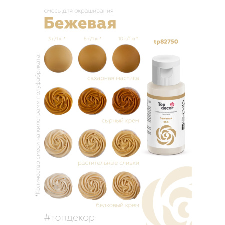 Гелевый краситель ТОП ДЕКОР Бежевый 466 30 грамм