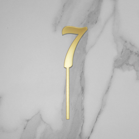 Топпер акриловый зеркальный ЦИФРА 7 золото