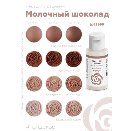 Гелевый краситель ТОП ДЕКОР Молочный Шоколад 7614 30 грамм