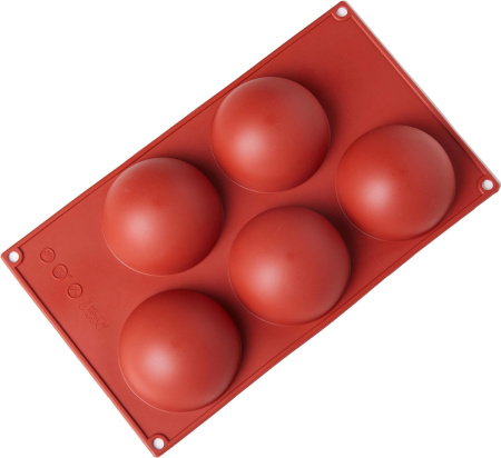 Форма силиконовая ПОЛУСФЕРА 7,5см (5 ячеек)