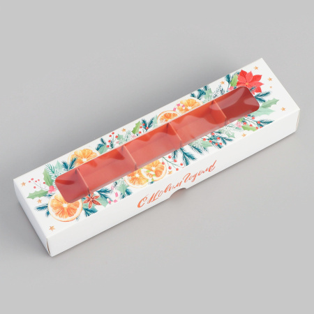 Коробка на 5 конфет МАНДАРИНЫ 21х5х3,3см