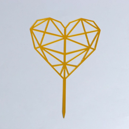 Топпер "Сердце ГЕОМЕТРИЧЕСКОЕ" золото