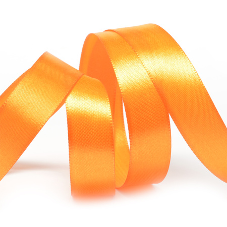 Лента атласная 2см ярко-оранжевая (катушка 27,4м) 3020