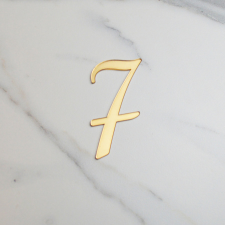 Топпер акриловый зеркальный ЦИФРА 7 золото БЕНТО (без держателя)