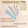 Свечи в торт "Ройс" голубые-серебро 13см 6 штук Свечи в торт "Ройс" голубые-серебро 13см 6 штук