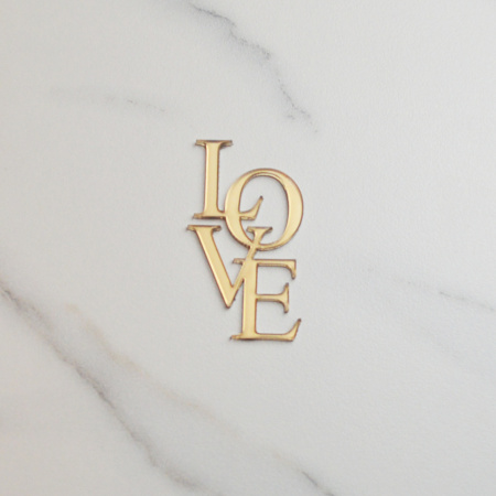 Топпер акриловый зеркальный МИНИ LOVE №1 золото