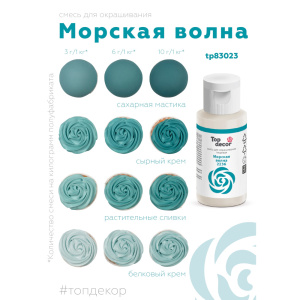 Гелевый краситель ТОП ДЕКОР Морская волна 2236 30 грамм