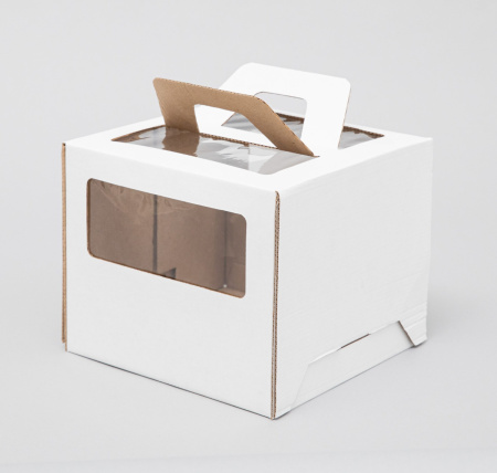 Коробка для торта 300х300х250 С РУЧКАМИ Коробка для торта 300х300х250 С РУЧКАМИ