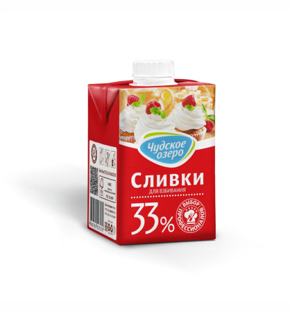 Сливки Чудское Озеро 33% 0,5л
