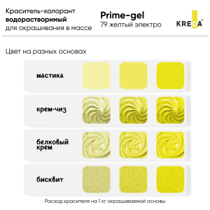 Краситель KREDA Prime-gel 79 желтый электро 10мл
