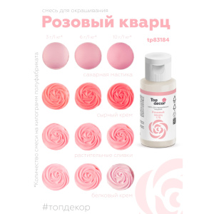 Гелевый краситель ТОП ДЕКОР Розовый Кварц 176 30 грамм
