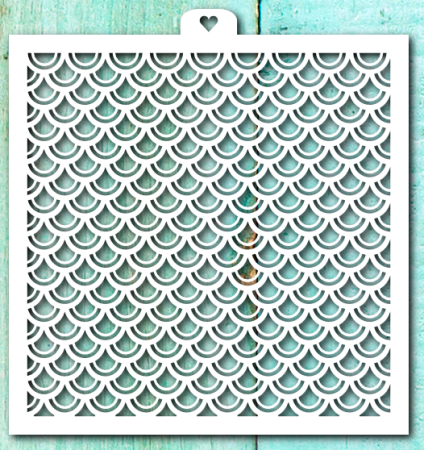 Трафарет "Чешуя дракона, русалки, рыбы» Трафарет "Чешуя дракона, русалки, рыбы»
