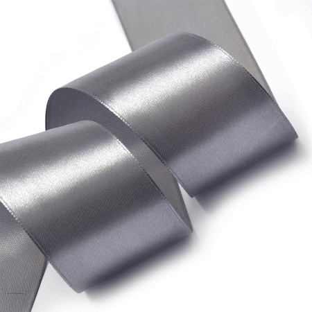 Лента атласная 5см темно-серая (катушка 22,5м) 3170