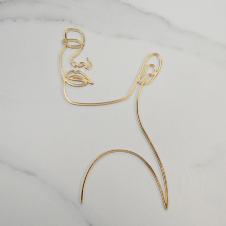 Топпер акриловый зеркальный Девушка СИЛУЭТ №1 ЗОЛОТО Топпер акриловый зеркальный Девушка СИЛУЭТ №1 ЗОЛОТО