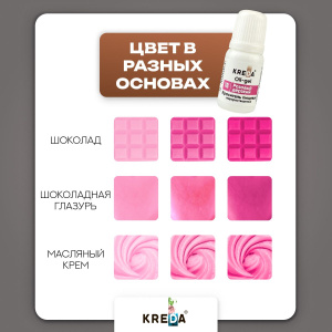 Краситель KREDA OIL-gel 18 розовый дерзкий 10мл