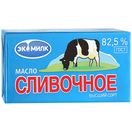 Масло сливочное Экомилк 82,5% 380 грамм