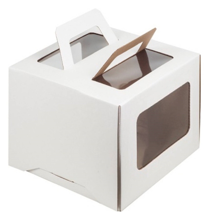 Коробка для торта 210х210х170 С РУЧКАМИ Коробка для торта 210х210х170 С РУЧКАМИ